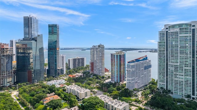 city view with a water view