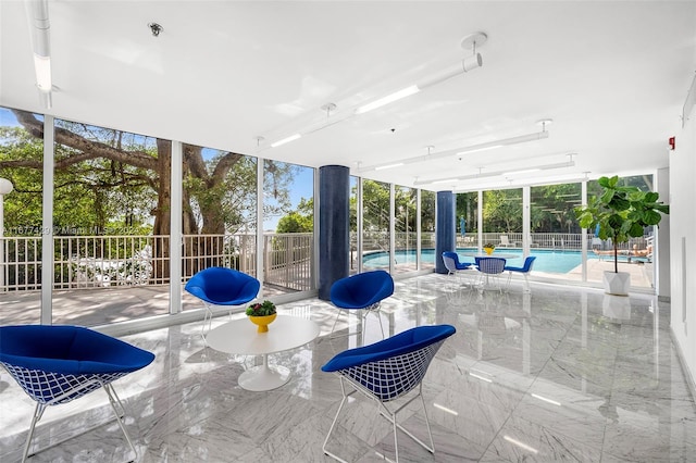 view of unfurnished sunroom