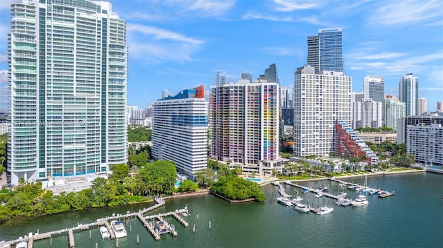 city view with a water view