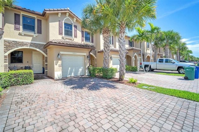 view of front of house with a garage