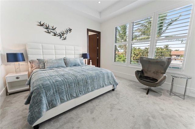 carpeted bedroom with multiple windows