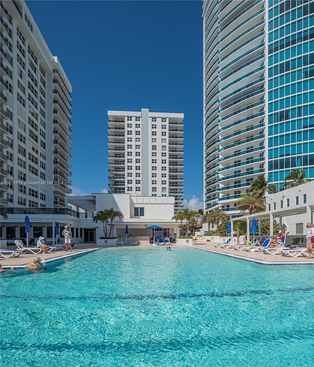 view of pool with a patio