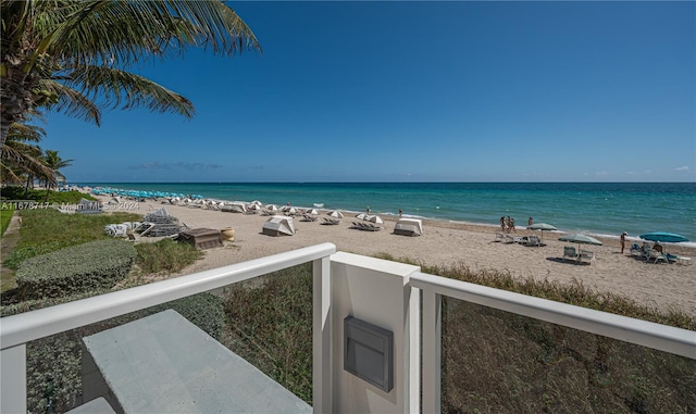 water view with a view of the beach