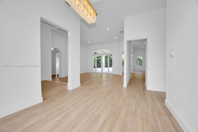 unfurnished room featuring light hardwood / wood-style flooring