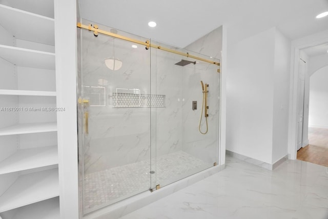 bathroom with walk in shower