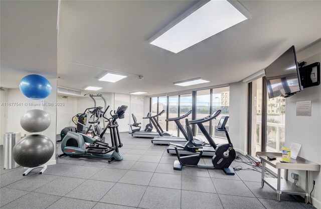 20185 E Country Club Dr Unit 2209, Aventura, FL 33180 - exercise room with floor to ceiling windows