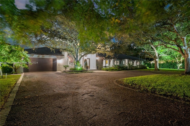 exterior space featuring a garage