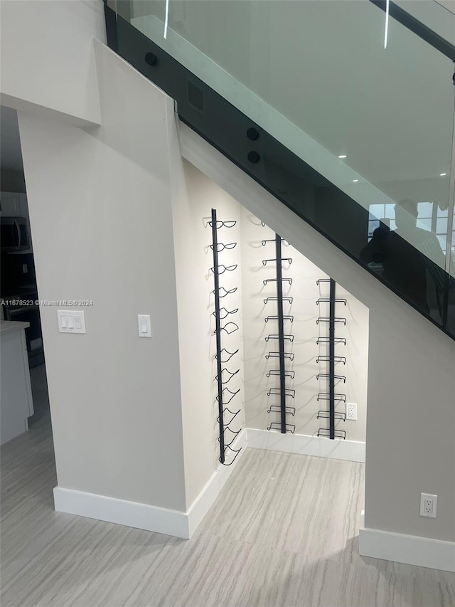 interior space with light hardwood / wood-style floors