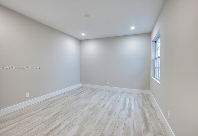 empty room featuring light hardwood / wood-style flooring