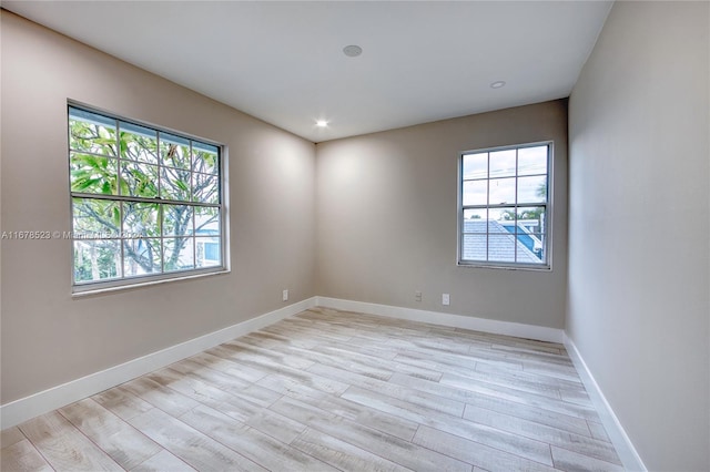 empty room featuring light wood-type flooring