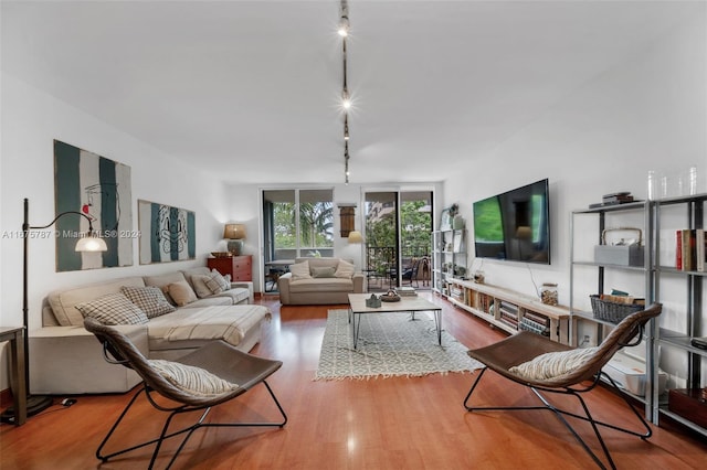 living room featuring hardwood / wood-style flooring