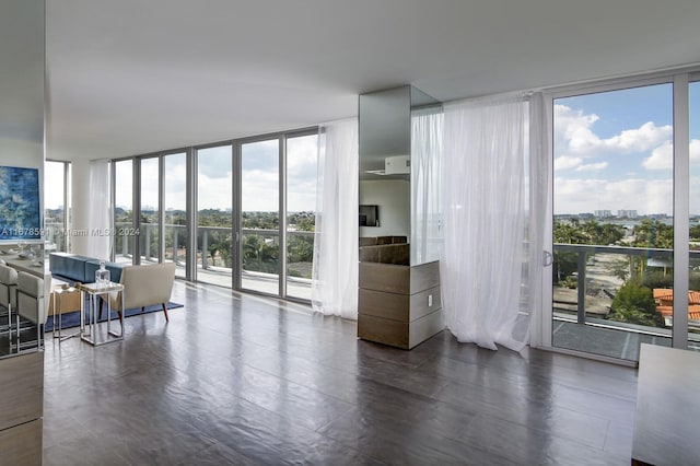 living room featuring expansive windows