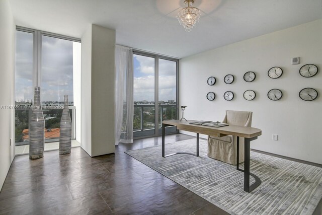 9940 W Bay Harbor Dr Unit 7G-N, Bay Harbor Islands, FL 33154 - office with floor to ceiling windows and a view of city