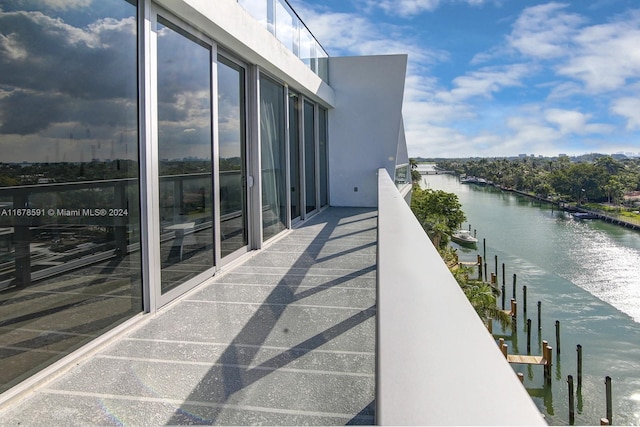 balcony with a water view