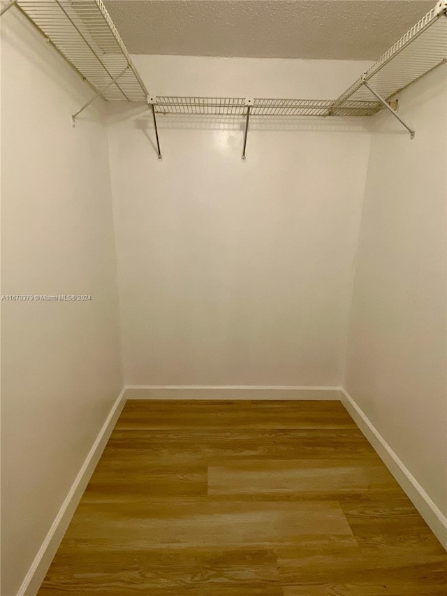 spacious closet featuring hardwood / wood-style flooring