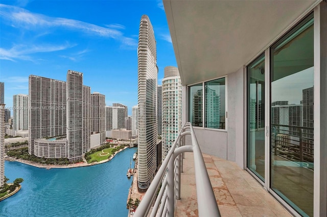 balcony with a water view