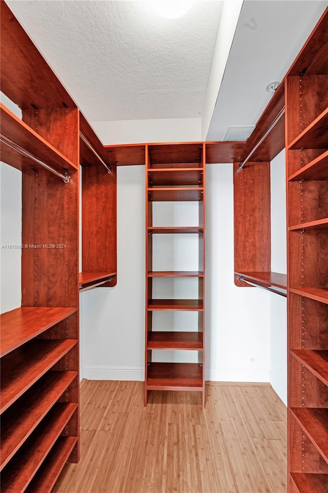 spacious closet with light wood-type flooring