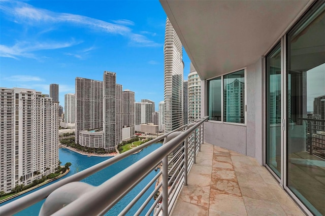 balcony with a water view