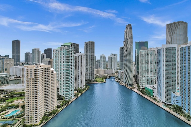 view of city featuring a water view