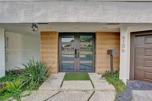 entrance to property with french doors