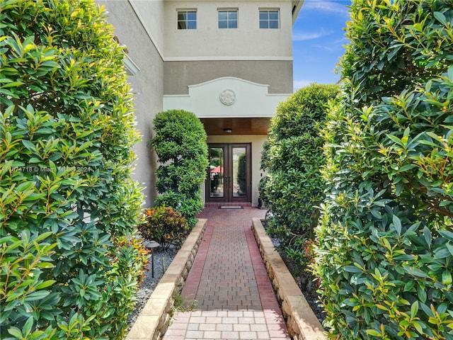 view of exterior entry with french doors