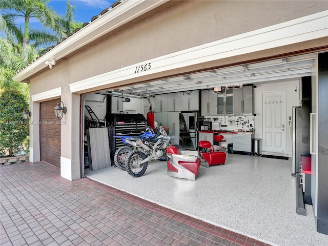 view of garage