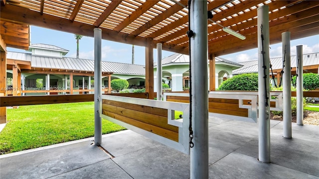 view of patio with a pergola