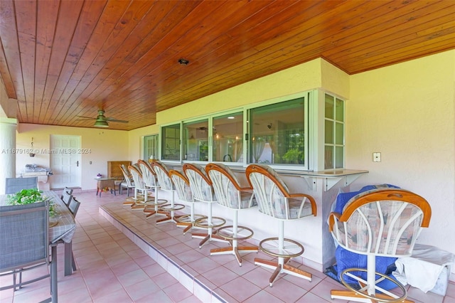 view of patio / terrace featuring ceiling fan