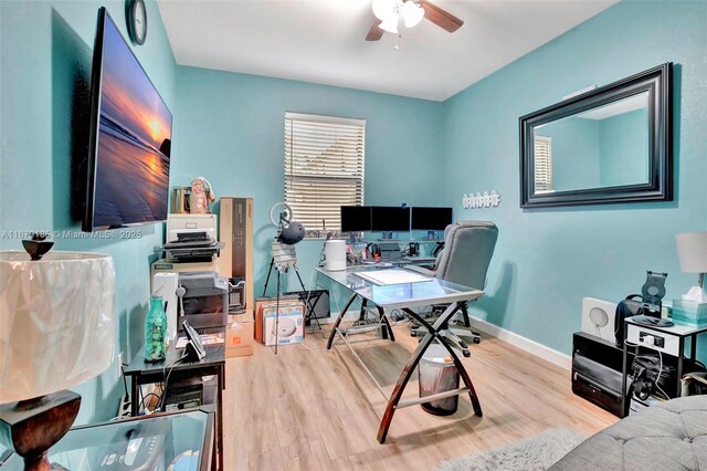 3544 W 94th St, Hialeah, FL 33018 - office space with ceiling fan and wood finished floors