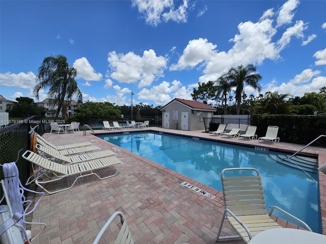 view of pool with a patio area