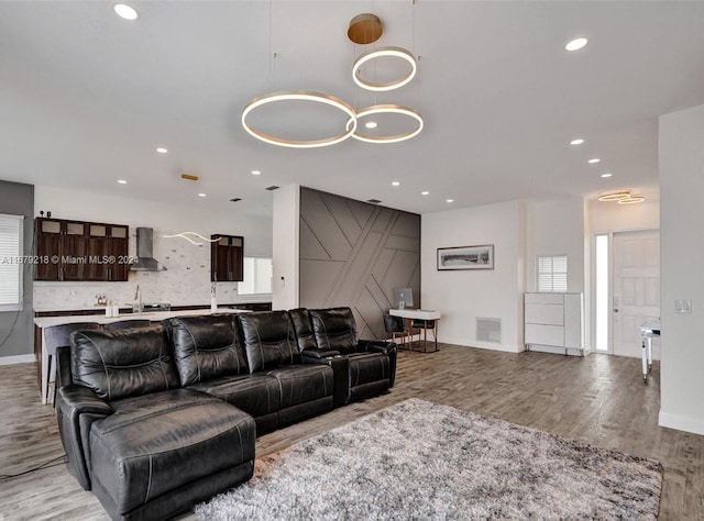 living room featuring hardwood / wood-style floors