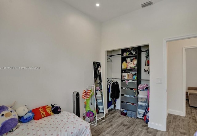 bedroom featuring light hardwood / wood-style flooring