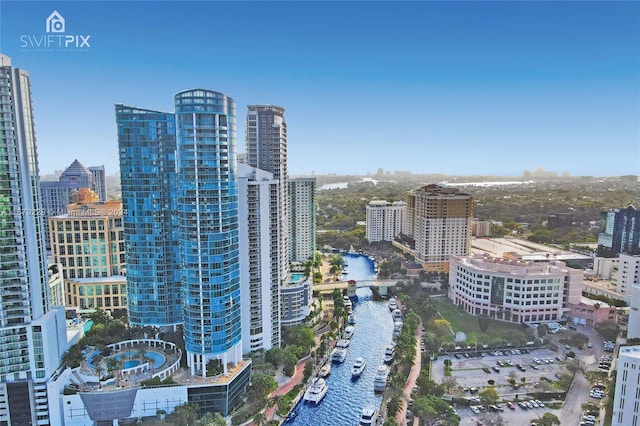 view of city featuring a water view