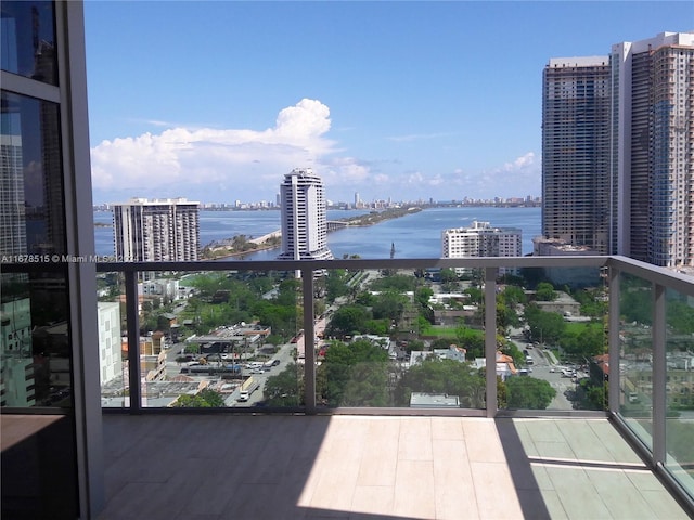 balcony with a water view