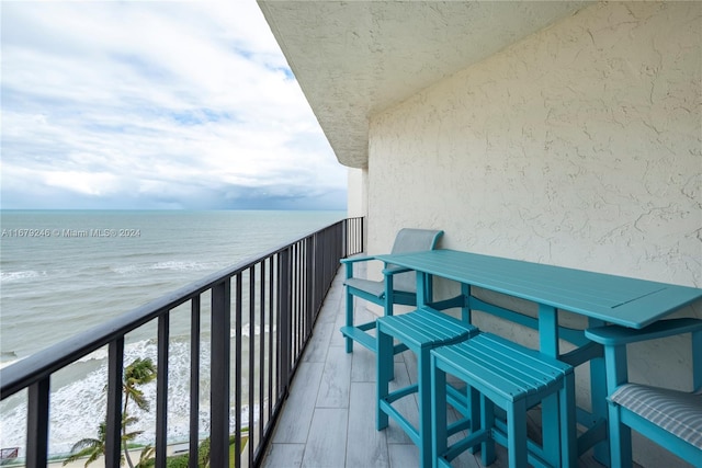 balcony with a water view