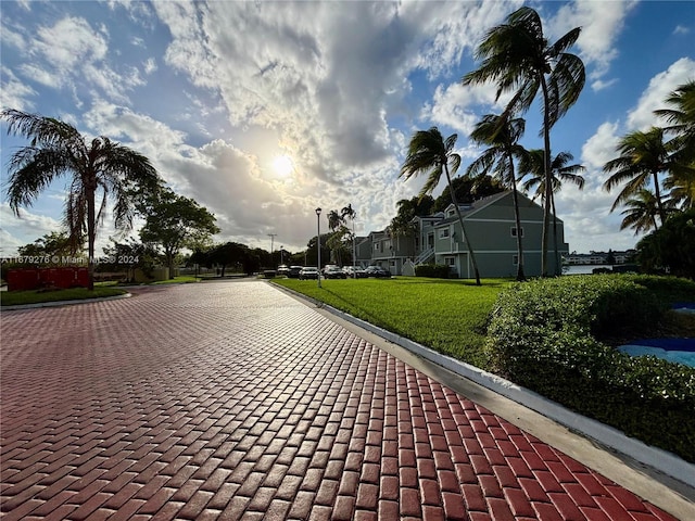 view of home's community featuring a yard