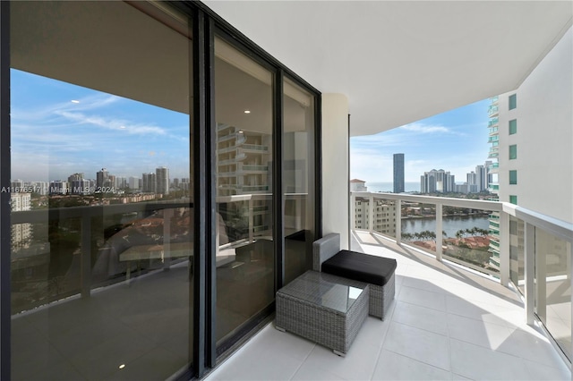 balcony with a water view