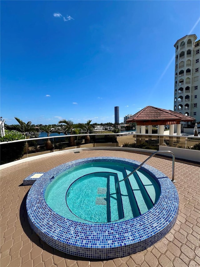 view of pool featuring a gazebo