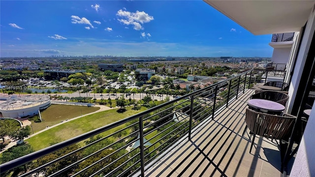 balcony with a water view