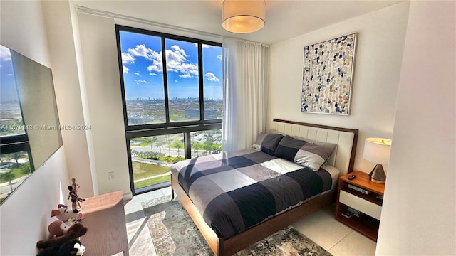 bedroom with expansive windows