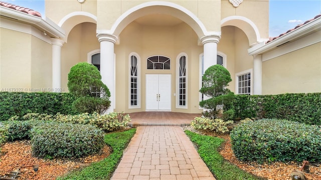 entrance to property with french doors