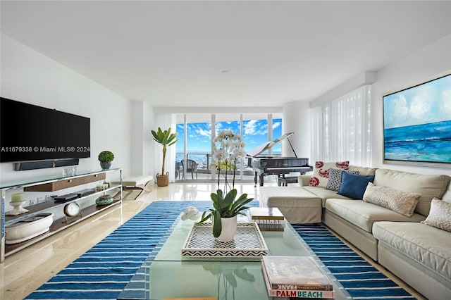 living room featuring hardwood / wood-style floors