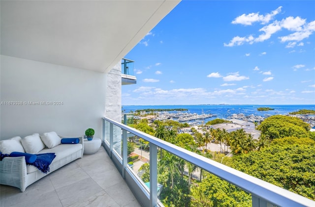 balcony with a water view