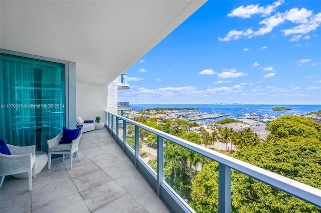 balcony with a water view