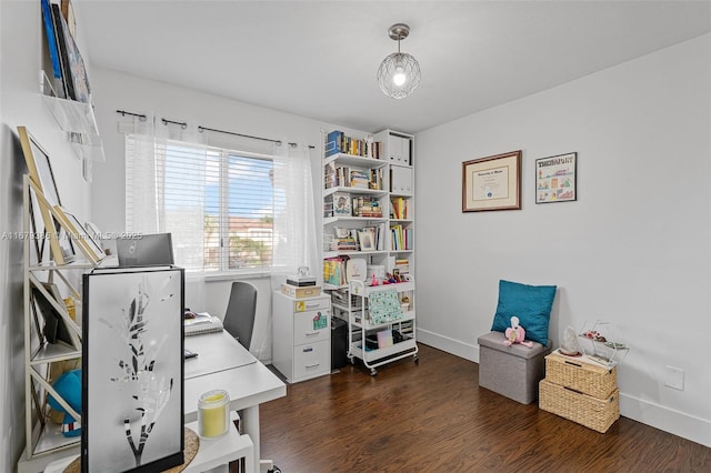 office featuring dark hardwood / wood-style flooring