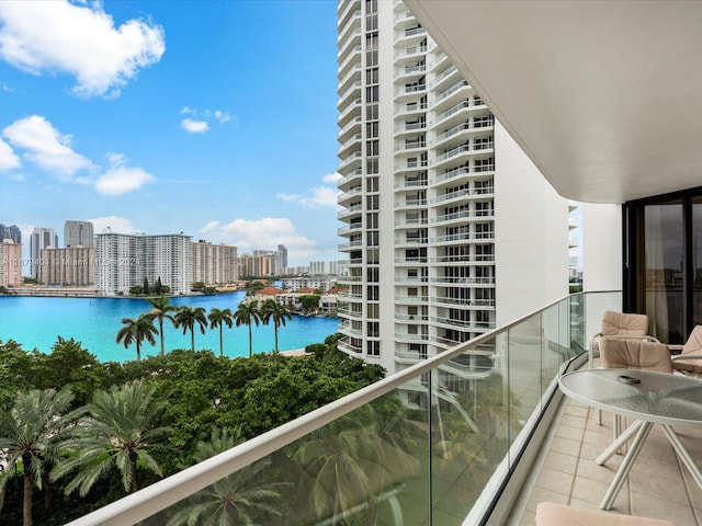 balcony with a water view