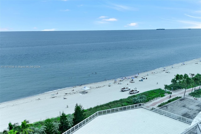 view of water feature featuring a beach view