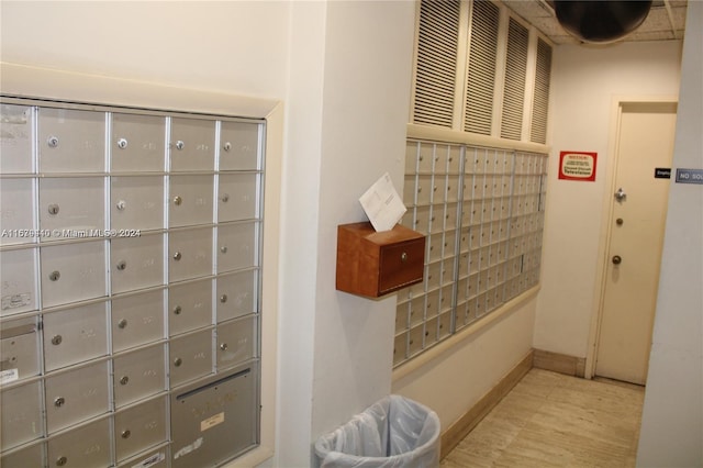 interior space featuring mail boxes