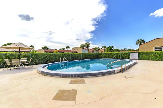 view of pool with a patio area