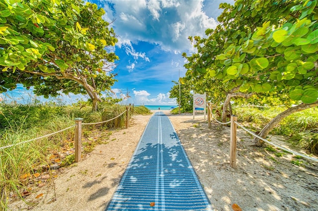 view of property's community with a water view